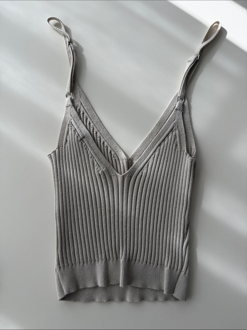 Abercrombie & Fitch Ribbed Crop Cardigan and Tank Set - Light Taupe - Picture 5 of 7